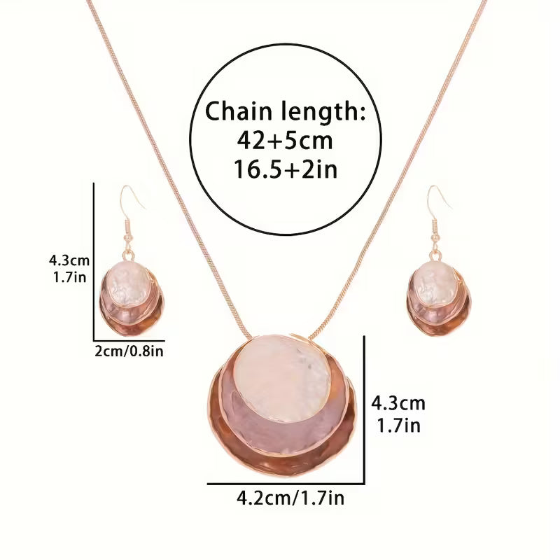 3pcs Bohemian Three-layer Round Zinc Alloy Enamel Jewelry Set